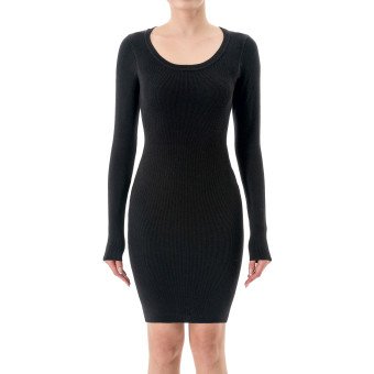 STYLE 76829 : SCOOP NECK LONG SLV SWEATER MINI DRESS