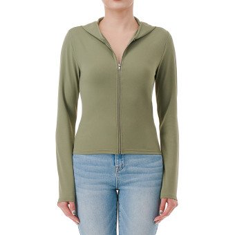 STYLE 77415 : LONG SLEEVE HOODIE ZIP-UP JACKET (NO POCKET)