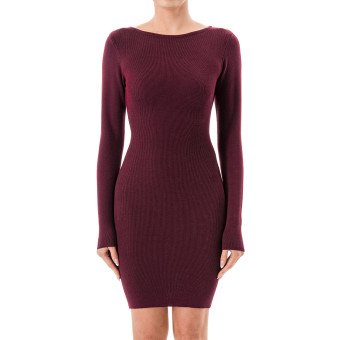 STYLE 77807 : BOAT:NECK LONG SLV SWEATER MINI DRESS